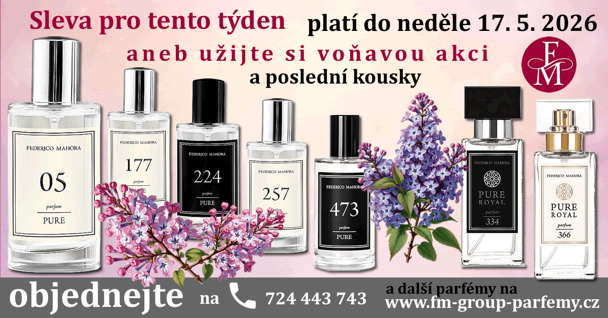 Sleva pro tento týden aneb užijte si voňavou slevu s oblíbenými FM Group parfémy Sleva pro tento týden aneb užijte si voňavou slevu s oblíbenými FM Group parfémy